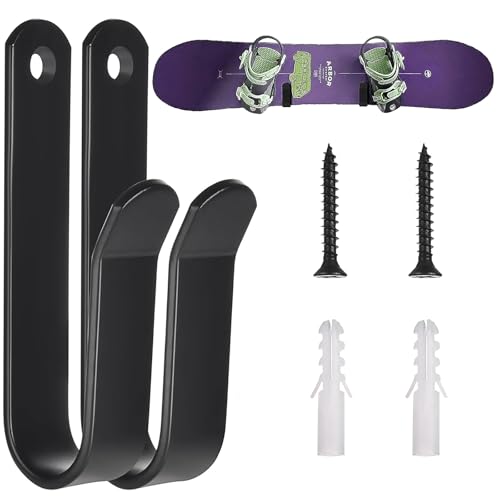 Skateboard Wandhalterung,2 Stück Horizontale Snowboard Wandhalterung Clips Snowboard Wandhalterung Display Rack Skihalterung Wand Aufbewahrungshaken für Snowboard,Skiboard,Longboard,Skateboard