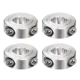 QUARKZMAN 4Stk Welle Kragen für 1/2" Stab 1-1/8" AD 13/32" Breite 304 Edelstahl Doppel Geteilt Achse Klemmbuchse mit Stellschraube