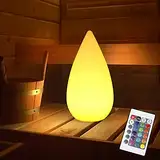 ACMHNC Kabellos Sauna Lampe Akku Tischlampe Dimmbar Mit Fernbedienung, LED Outdoor Tischleuchte Wiederaufladbare, Weiß Nachttischlampe 16 RGB IP54 Outdoor Lampe Für Restaurant Bar Garten