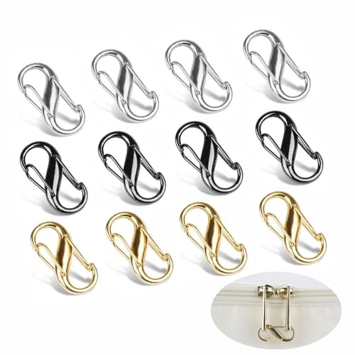 12 Stück Diebstahlsicherung Reisverschlüse Zieher - Backpacking Must Haves Diebstahlsicherung Rucksack Zipper Reißverschluss Clip Gepäck, Reise Gadgets, Reißverschluss Verschluss Clip für Zuhause Schl