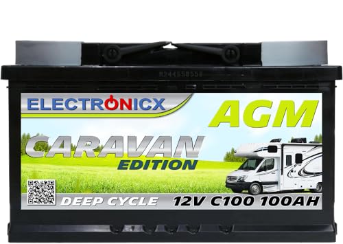 Electronicx Wohnwagen AGM Batterie 100Ah 12V - Mover Solarbatterie Camping Solar Akku batterien wohnmobil solaranlage deep-cycle-batterien camper 100 Ah Akkus