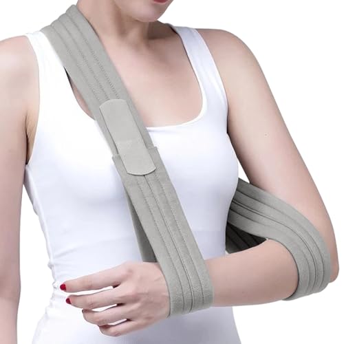 Aoreun Armschlinge, Schulter Einstellbar Arm Schulterschlinge 160cm,Leicht Komfortabel Armschlaufe,Armschlinge Schulter, Medizinische Armschlaufe für gebrochenes Handgelenk, ausgerenkte Schulter-Grau
