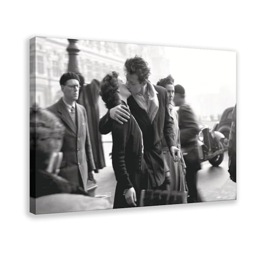 THEGIS Robert Doisneau Leinwandposter Schlafzimmer Dekor Sport Landschaft Büro Zimmer Dekor Geschenk Rahmenstil 60 x 90 cm