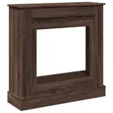 vidaXL Kaminumrandung, Dekorative Kaminkonsole, Kaminsims Dekokamin für Wohnzimmer, Kaminattrappe Kaminverkleidung, Braun Eichen-Optik Holzwerkstoff
