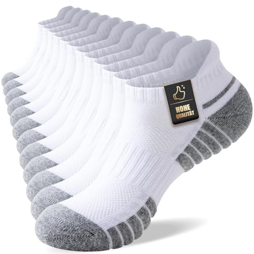 SockWaddles Sneaker Socken Herren Damen, Sportsocken mit Gepolstert，Sneakersocken Atmungsaktive Baumwolle Kurze Laufsocken 35-38 39-42 43-46 47-50, Unisex, 6 Paar