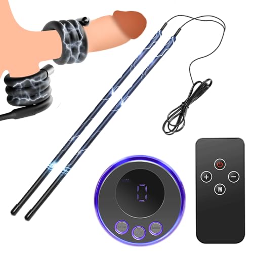 Jpscor Elektro Shock Penis Trainer Silikon Umgeben Elektrostimulation Penisringe Hodenring Bondage Reizstromgeräte mit Host und Fernbedienung SM E-Stim Extrem Sexspielzeug für Männer Paare