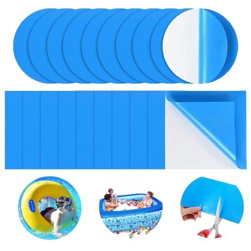 20 Stück Pool Reparaturset Unterwasser,Kleber für Poolfolie Pools Flicken Unter Wasser Loch Flickzeug,Reparatur Klebeband Selbstklebend,PVC Selbstklebende Reparaturflicken Blau Poolflicken Flickset