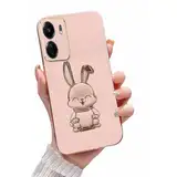 Miagon Kaninchen Ständer Hülle für Xiaomi Redmi 13C 4G,Cute Mädchen Dünn Galvanisierte Schutzhülle Weiches Case Bumper mit Hase Skalierbar Halter Kickständer