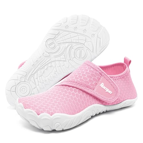 Racqua Kinder MäDchen Wasserschuhe Schwimmen Strand Aqua Schuhe Kinder Meer Surfen Bootfahren Schnell Trockenen Pool Leichte Slipfree Nasse Schuhe FüR Kinder MäDchen Jungen Rosa 32