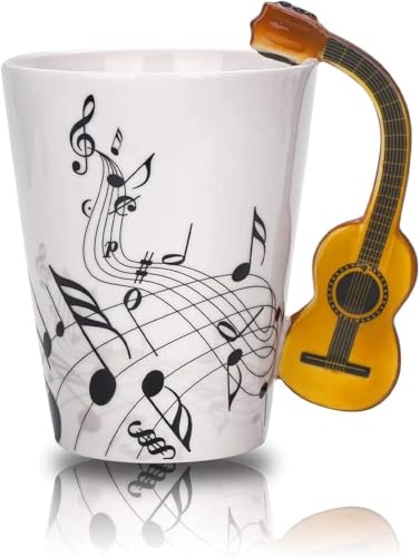 Bmocoen Kreative Neuheit Gitarre Keramik Tasse frei Kaffee Milch Tee Tasse Persoenlichkeit Becher einzigartige Musikinstrument Geschenk Tasse