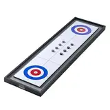 VEVOR Shuffleboard und Curling 2-in-1-Brettspiele, 114 cm tragbares Tischset, zweiseitiges Tisch-Shuffleboard mit 8 rollenden Pucks, Shuffleboard- und Curling-Kombispielset für Kinder und Familie