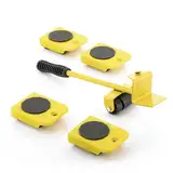 InnovaGoods - Hebe- und Transportwerkzeug HeavEasy, 5 Stücke, Vielseitig und Ergonomisch, Bis zu 200 kg, Leicht und Robust, Gelb, Schwarz, Eisen