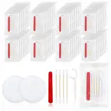 LLHQAMT Hotel Vanity Set, Hotelbedarf Toilettenartikel einzeln verpackt, Hotel Vanity Kit mit Wattepads, Wattestäbchen, Zahnseide und Nagelfeile (100 Stück)