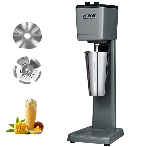 VEVOR Pro Drink Mixer Getränkemixer 250 W Einkopf-Milchshakemaschine, 3 Drehzahl Einstellbar 15000/18000 / 21000 U/min, Edelstahlbecher Milk- & Proteinshake, Getränkemixer, Cocktail, Bar Mixer