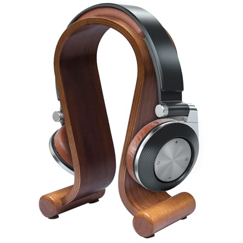 Tebery Kopfhörerhalter Kopfhörerständer Universal aus Holz Halterung Walnussholz Kopfhörer Ständer kopfhörer Halter Gaming Headset Halterung