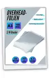 50 OHP-Folien A3 für S/W Laserdrucker und -Kopierer - transparent glasklar - PREMIUM Overheadfolien für beste Druck- und Projektions-Qualität