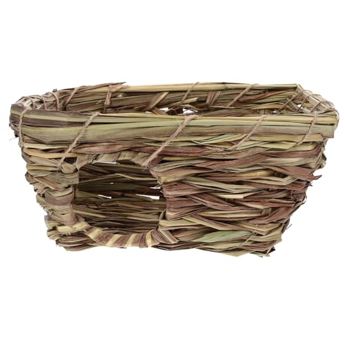 MINAOLULUS 1stück Woven Nest Aus Schilfgras Für Kleintiere Bequeme Haustierunterkunft Für Kaninchen Meerschweinchen Katzen Und Hunde Natürliche Und Sichere Schlafgelegenheit