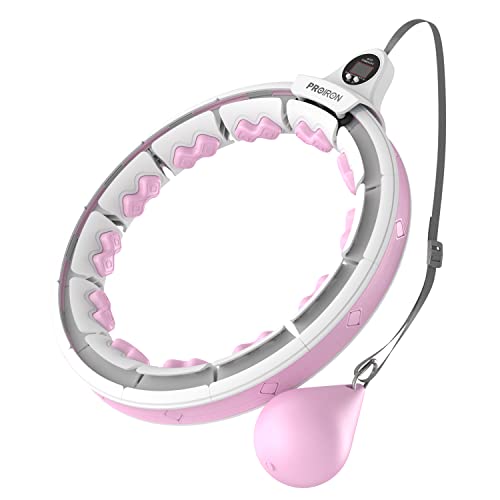 PROIRON Smart Hula Hoop Reifen Erwachsene, Hula Hoop mit Gewicht Kugel, Hoola Hoop zum Abnehmen für Anfänger Hula Hoopers Gewichtsverlust, 16 schnell abnehmbare Segmente(Rosa)