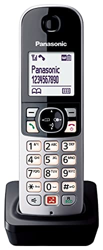 Panasonic KX-TGA685 Mobilteil (automatische Anrufblockierung, Freisprechfunktion, Bitte nicht stören-Modus, verschiedene Klingeltöne, Agenda, Babyphone), Schwarz - silber