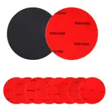 PEUTIER 8 Stück Bowlingball Schleifpads mit 8 Arten von Körnungen, 12,5cm Bowlingball Polierpads Bowling Abralon Schleifpads Oberflächenerneuerungsset Bowling Zubehör (Rot)