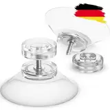 Raumhero® Saugnapf mit Gewinde (Starke Haftkraft) Glas Saugnäpfe mit transparenter Rändelmutter Ø30mm - 100% Made in Germany - Saugknöpfen, Saugknopf, Saugnapf schraubbar, Saugnoppen (4)