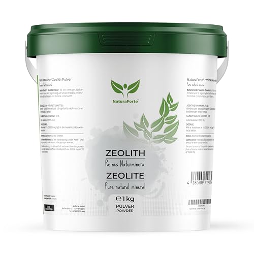 NaturaForte Zeolith Pulver 1 kg - Klinoptilolith 92%, Vulkanerde extra fein gemahlen in Premium Qualität, ohne Zusätze, Reines & naturbelassenes Vulkangestein