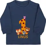 Baby Pullover Jungen Mädchen - 1. Geburtstag - Waldtiere - 1 Jahr - 18/24 Monate - Navy Blau - Geschenke für 1jahriges Junge one Year Old Boy Birthday Gift ich Bin Schon zum ersten