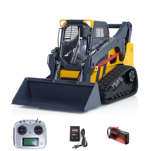 TOUCAN RC HOBBY 1/14 RC Hydraulischer Raupenlader SM770 RC Skid-Steer Lader Modell Licht Ton I6S Fernsteuerung Gelb Grau