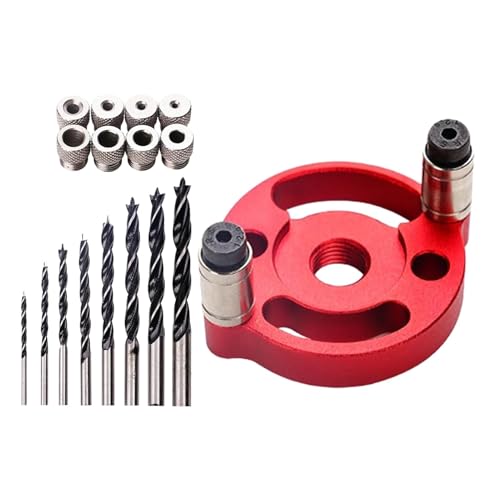 Oseczmut Tragbarer Bohranleitung, Bohrer -Jig für gerade Löcher,Aluminiumlegierloch -Bohrkit Holzbearbeitung Jigs - Bohrhandbuch mit 6/8/10 -mm -Buchsen -Werkzeugkit für die Möbelherstellung Fabrik