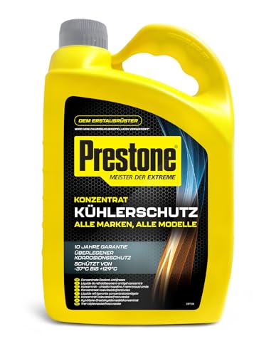 PRESTONE PAFR0059B Kühlerfrostschutz -37°C bis 129 °C, Korrosionsschutz 10 Jahre,Kühlerschutzmittel Konzentrat, Neue Formel 2024, 4L, Gelb