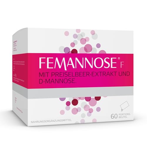FEMANNOSE F - 60 x Trinkgranulat mit 2.000 mg D-Mannose und Preiselbeer-Extrakt für die Blase | vegan, laktosefrei, glutenfrei | Blasengesundheit | gut verträglich