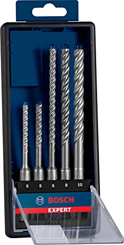 Bosch 5x EXPERT SDS plus-7X Hammerbohrer-Sets (für Weichgestein, Harter Stein, Ø 5-10 mm, Professional Zubehör Bohrhammer)