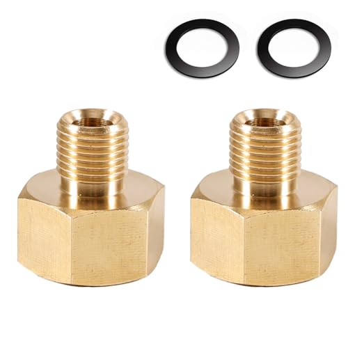 2 Stück Gas Adapter, 1/2" Rechts auf 1/4" Links, Gasflaschen Adapter 1/2 Zoll IG x 1/4 Zoll AG, Gasschlauch Adapter Verbinder für Gaskocher, Campingkocher, Hockerkocher, Gasherd, LPG