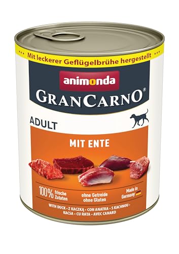 GranCarno Hunde Nassfutter mit Herz (6 x 800 g), Hundefutter nass ohne Getreide und Zucker von animonda, für ausgewachsene Hunde, mit frischen fleischlichen Zutaten