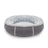 Rosewood 04370 Hundebett in Donut-Form mit dicker Plüsch-Innenseite, grau, Länge: 50 cm