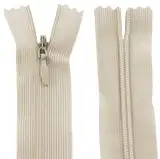 AERZETIX - C61849 - Satz mit 10 Reißverschlüssen unsichtbar 60cm nicht trennbar - reißverschluß mit gestell - farbe hell beige - lederwaren jeans hosen kleid rock schieber kleidungsstück nähen