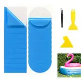 Wasserbett Reparaturset, 32 Stück Selbstklebende Reparaturflicken für Schwimmbecken & Aufblasbare Produkte, Unterwasser-PVC-Patches für Pool, Wasserbett & Boot, Schnelle & Dauerhafte Reparatur