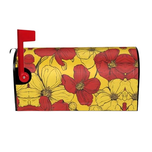 Hübsche Mohnblumen-Druck-Briefkasten-Abdeckung, strapazierfähiges Oxford-Gewebe, für amerikanische Standard- und große Briefkästen