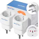 Bigfish Reiseadapter Typ D 2 Pack, Reiseadapter Indien, Reiseadapter Sri Lanka (teilweise), Typ D Adapter für EU zu Indien/Nepal/Sri Lanka (teilweise), Weiß