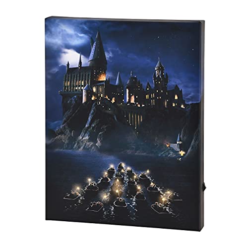 Elbenwald Harry Potter Wandbild mit Licht Schloss Hogwarts Design batteriebetrieben 30 x 40 x 3,8 cm