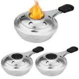 SPORWAY 3 Stück Fondue Brenner: Tragbarer Mini-Alkoholkocher, Brennpastenbehälter, Winddicht Alkoholkocher Edelstahl für Hot Pot, Dry Pot Cuisine, Buffet, Outdoor, Camping (Durchmesser Ø 10 cm)