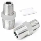 ERGAOBOY 2 Stück 3/4" x 1/2" BSP Außengewinde Kaltstauchung Außengewinde Reduzier Sechskant Nippel, Edelstahl 304 Rohrverschraubungen Verschraubungen