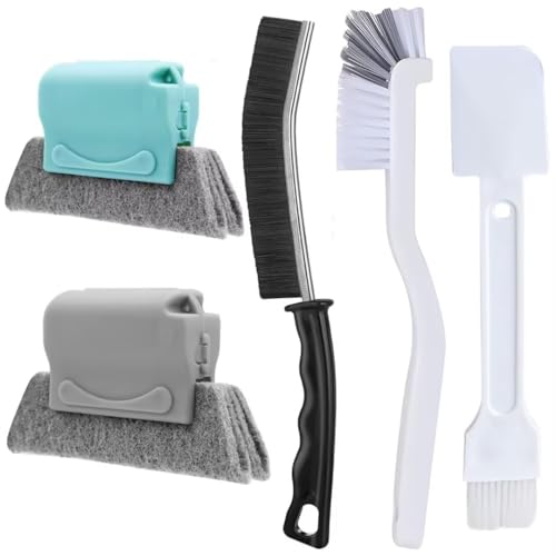 Xemnys Deep Clean Brush Set Fugendüse Reinigungsbürste Fensterrillenreiniger Werkzeuge Kit für kleine Räume, Schiebetür, Rollladen, Klimaanlage, Badezimmer/Dusche, Jalousien, Lüftungsschlitze