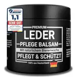 Emma Grün® Lederbalsam Lederfett Farblos 500ml [AUS BIENENWACHS] - Lederpflege für Schuhe, Jacken, Taschen & Sattel - Pflegemittel für Lederjacken & Lederschuhe - Sattelfett Made in Germany