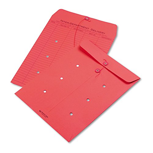 Qualität Park gefärbtes Papier String & Button interoffice Umschlag, 10 x 13, rot, 100/Box