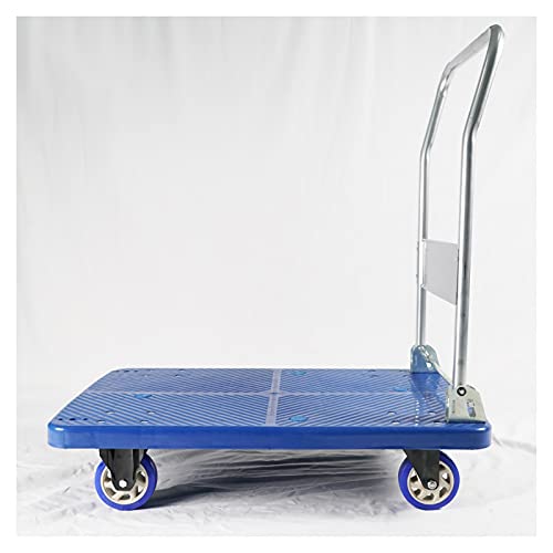 Leichte, faltbare Kunststoff-Plattform-Handkarre mit 4 Rädern, 360-Grad-Ziehen und Drücken, ideal für den täglichen Transport zu Hause und Gepäckladung, 91 x 60 cm, 7 Größen