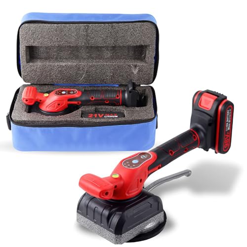 Fliesen Vibrationsgerät, Fliesenrüttler für Vickers Akku 18V, Akku Fliesenrüttler, 200KG Elektrische Fliesen Rüttler mit 125mm Saugnapf, Fliese Vibration Tool Fliesenverlegemaschine (2 Batterie)
