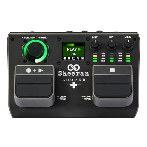 SHEERAN LOOPER + Dual Track Pedal für Gitarre, Bass, Keyboard, Vocals und mehr, mit 128 Loops Speicher, 4 Looping Modi, LED-Display und Audiointerface