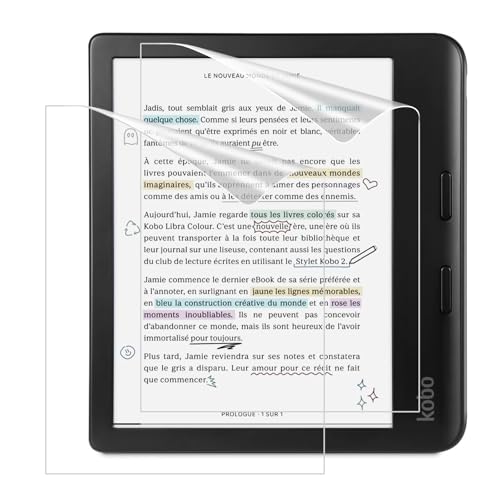 MoKo 2 Stück Blendfreie Folie für Kobo Libra 2 7" 2021, PET Displayschutzfolie Anti-Kratz Schutzfolie Premium Screen Protector, Bereift