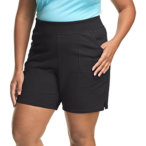 Just My Size Damen Plus Jersey Shorts - Schwarz - 2X